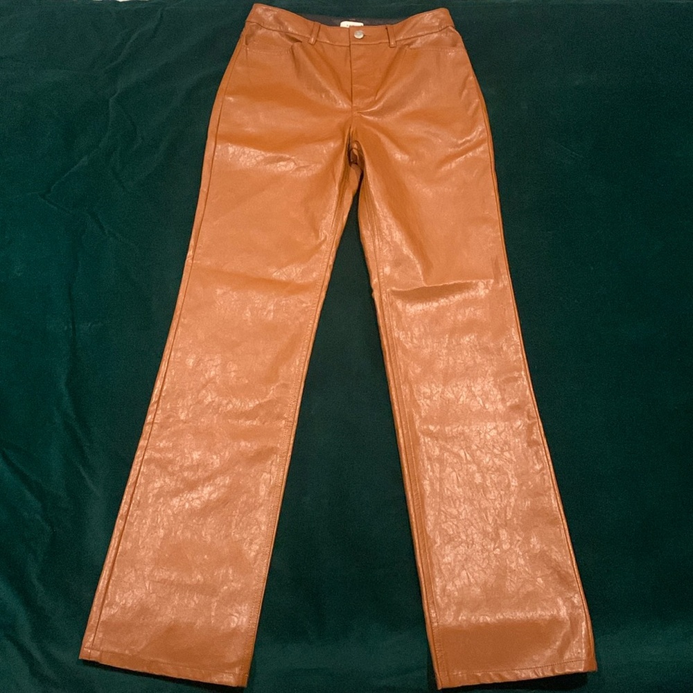 A.L.C Freddie Womens Faux Leather Pocket Bootcut Pants